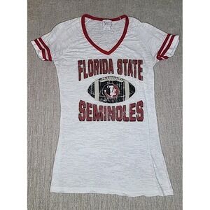 Campus Lifestyle FSU Florida State Seminoles T-Shirt V Neck Short Sleeve Women M